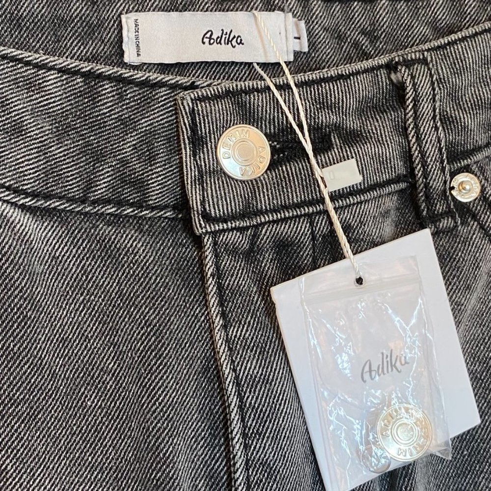 Adika Davis Straight Jeans Black Wash Large NEW Y2K - Picture 4 of 15